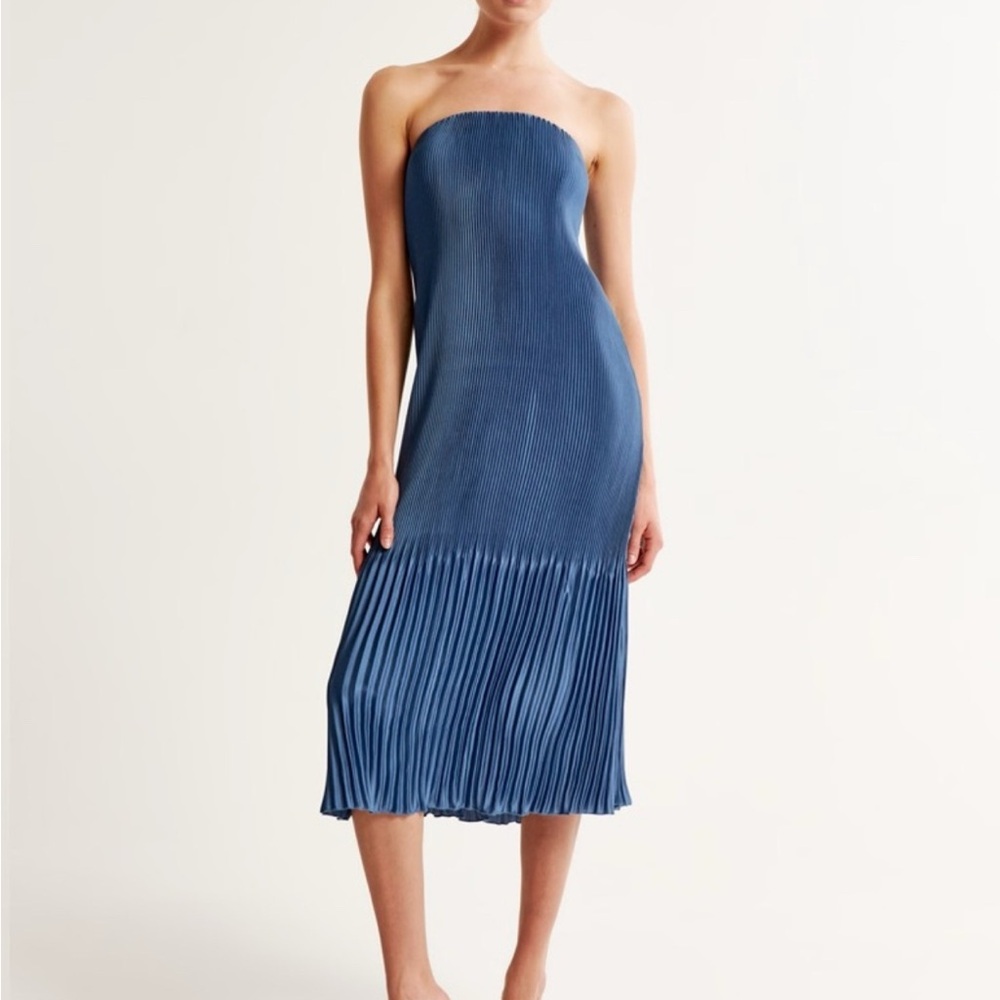 Abercrombie & Fitch Blue Strapless Giselle Dress